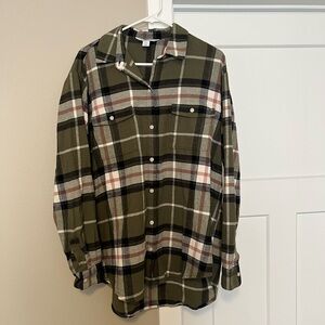 Old Navy Green Plaid Button Down Shirt